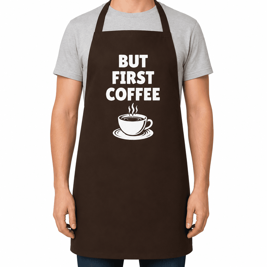 Funny Apron for Coffee Lovers – But First Coffee