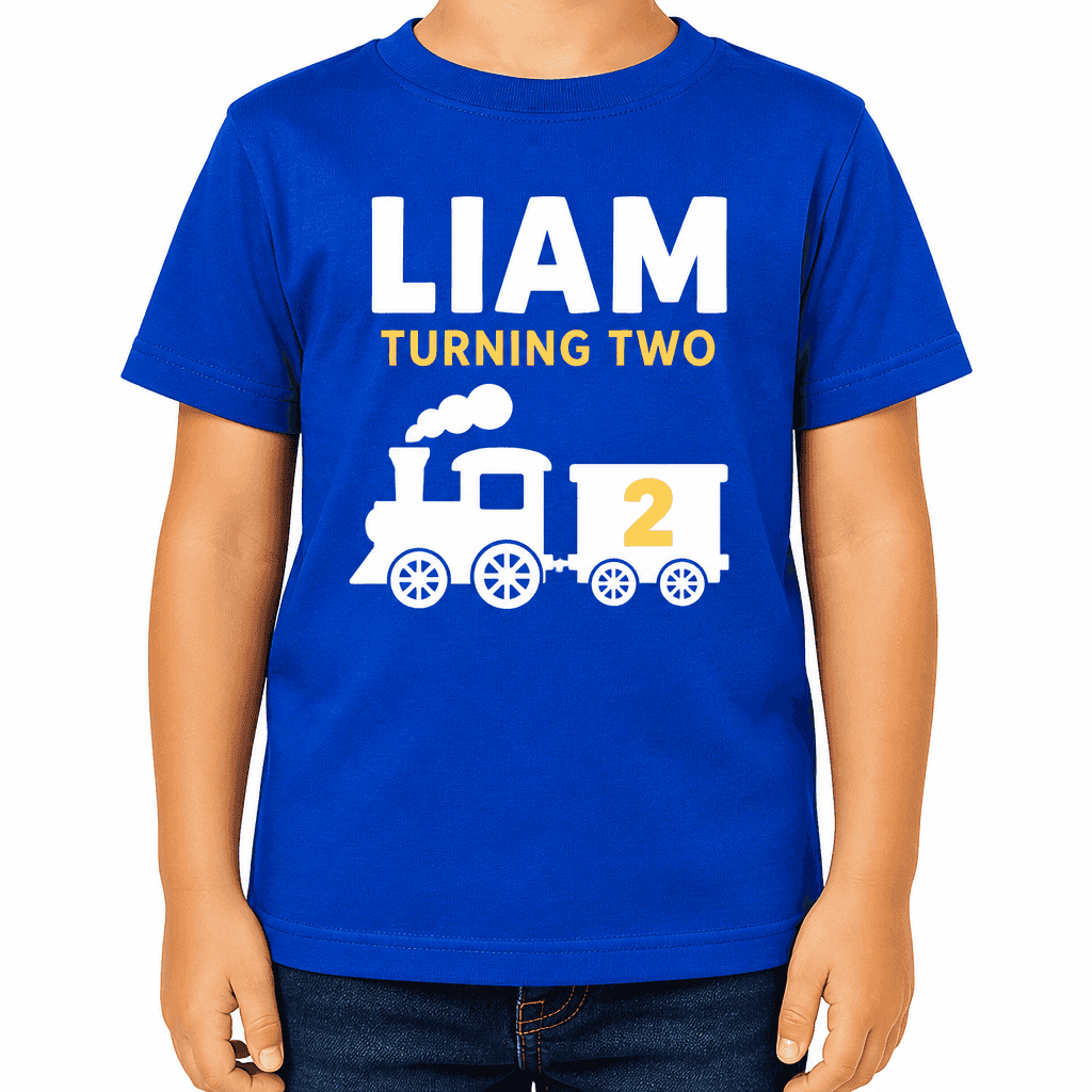 Turning Two with your name and age - T-Shirt