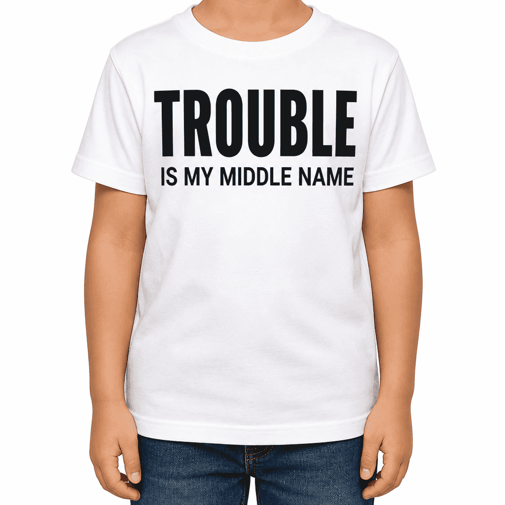 TROUBLE IS MY MIDDLE NAME - T-Shirt