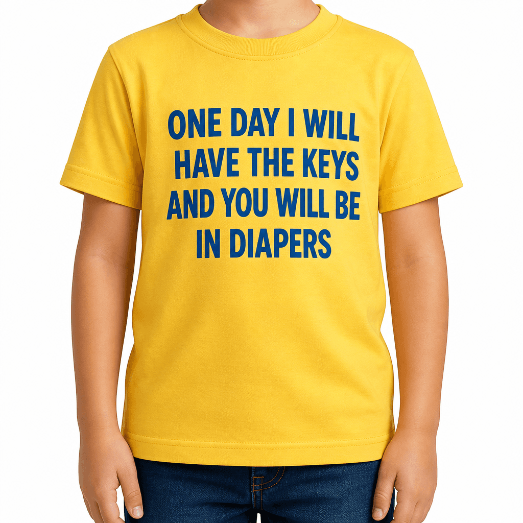 ONE DAY I WILL HAVE THE KEYS AND YOU WILL BE IN DIAPERS - Kids T-Shirt