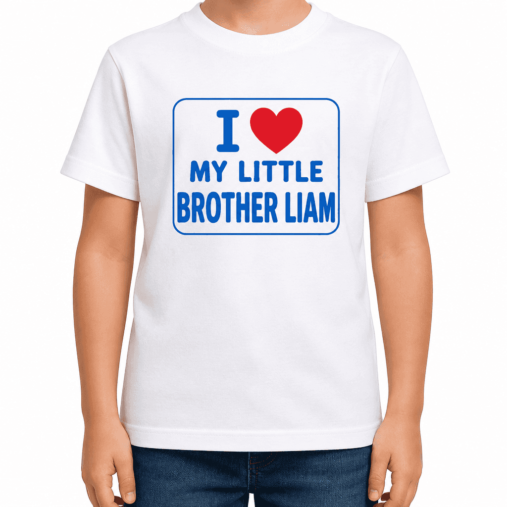 I Love My Little Brother (Custom Name) - T-Shirt