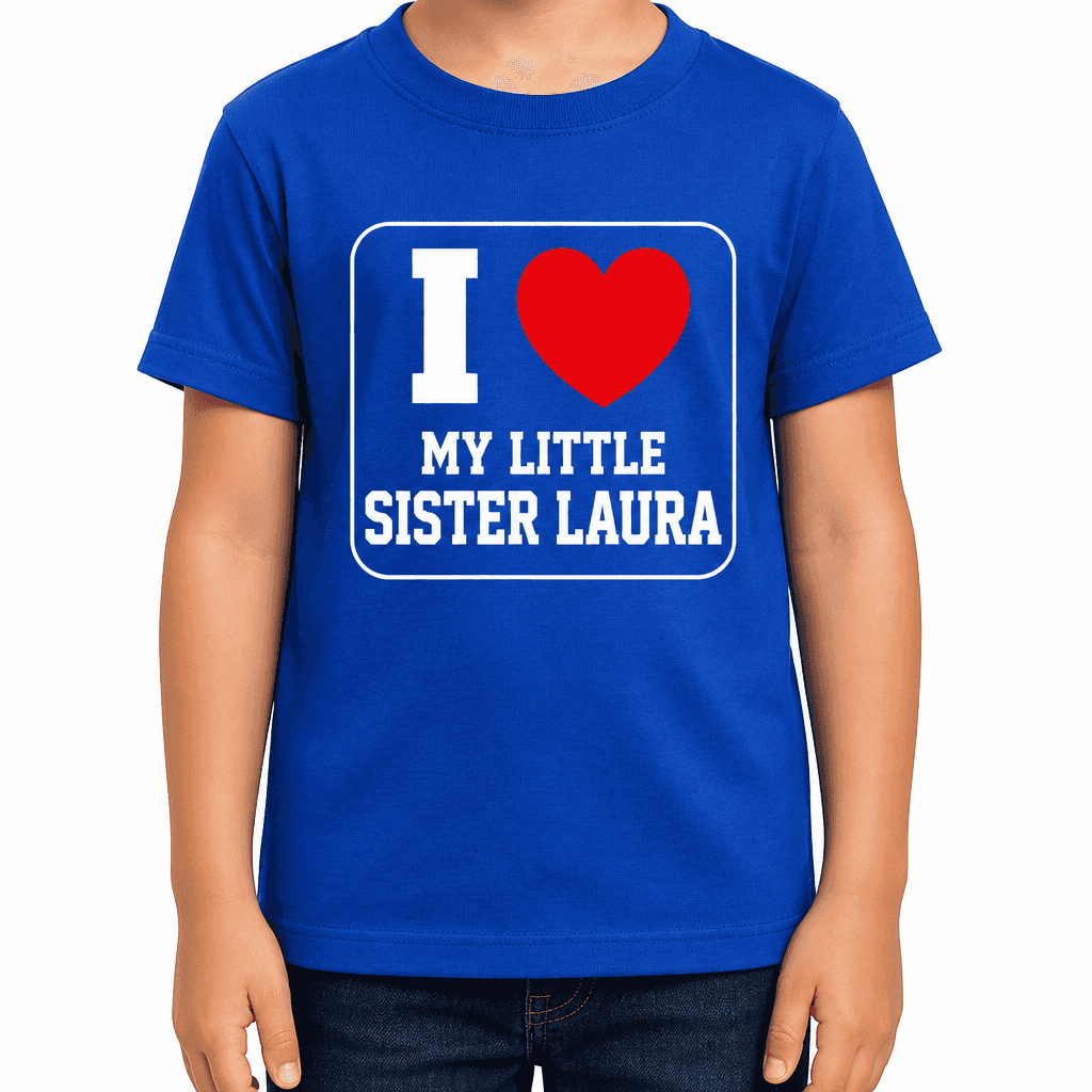 I Love My Little Sister (Custom Name) - T-Shirt