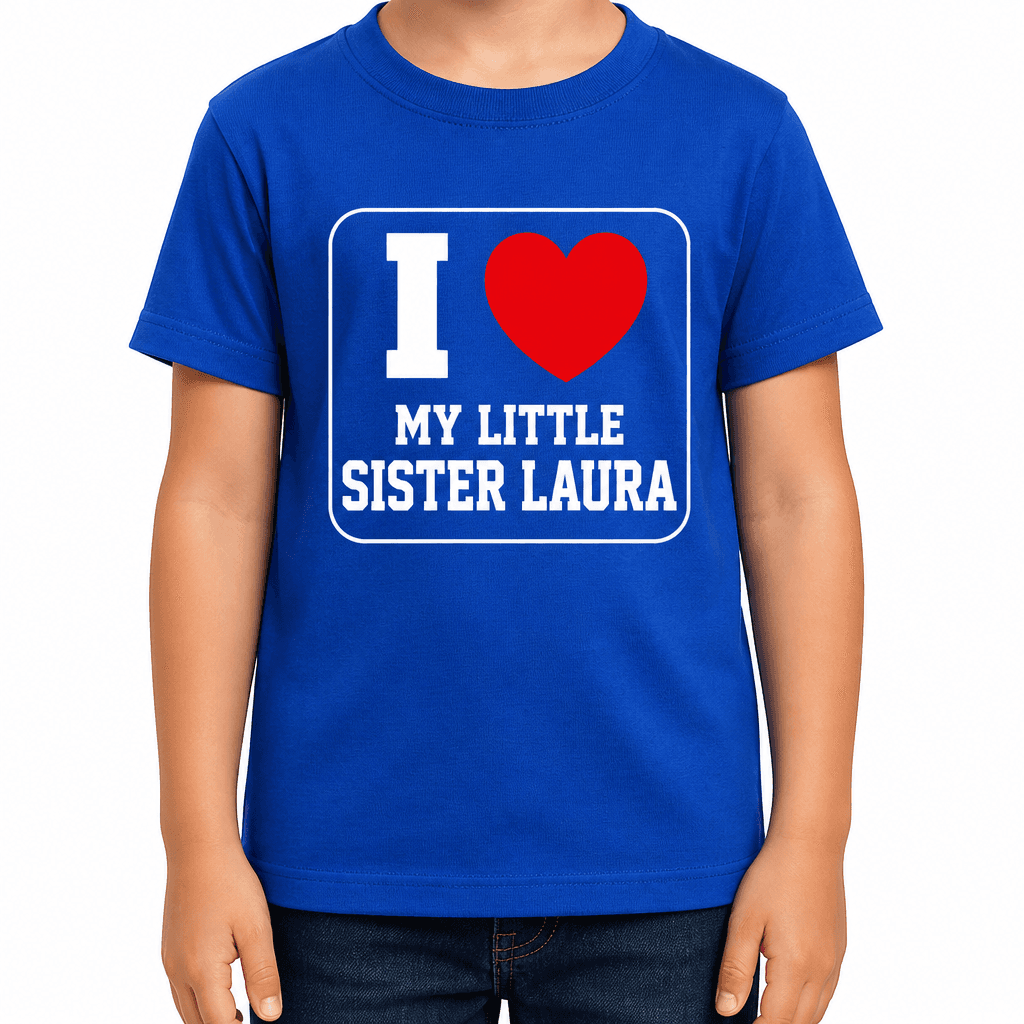 I Love My Little Sister (Custom Name) - T-Shirt