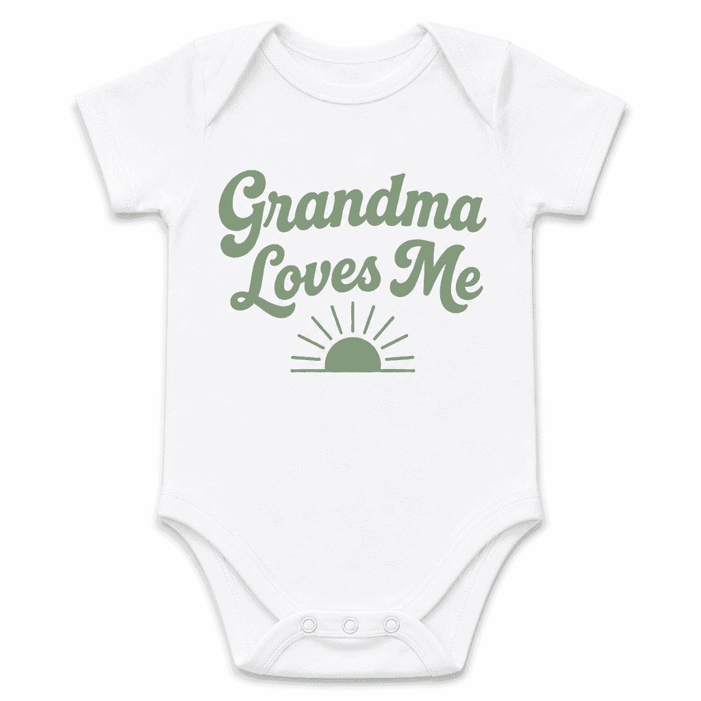 Funny Baby Bodysuit for Grandmas – Grandma Loves Me