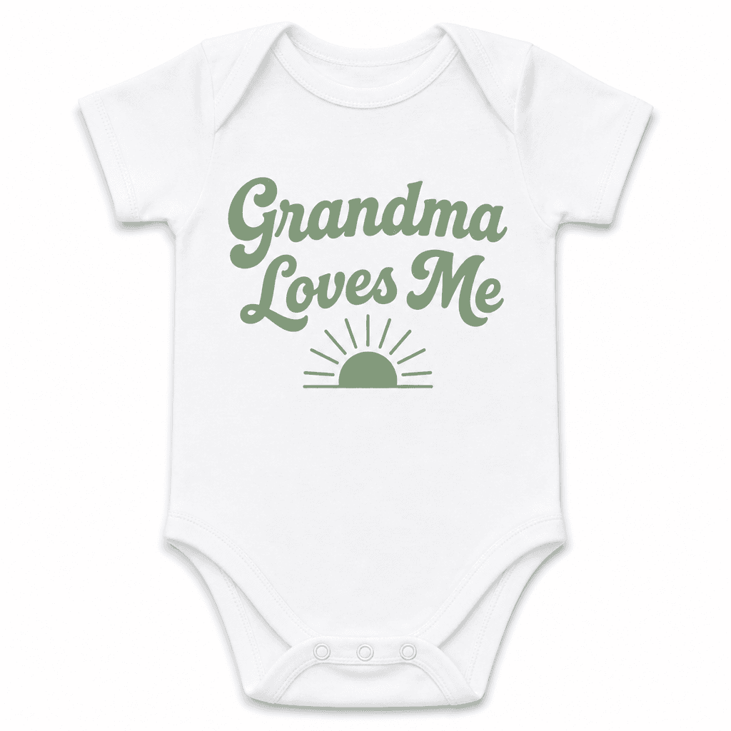 Funny Baby Bodysuit for Grandmas – Grandma Loves Me
