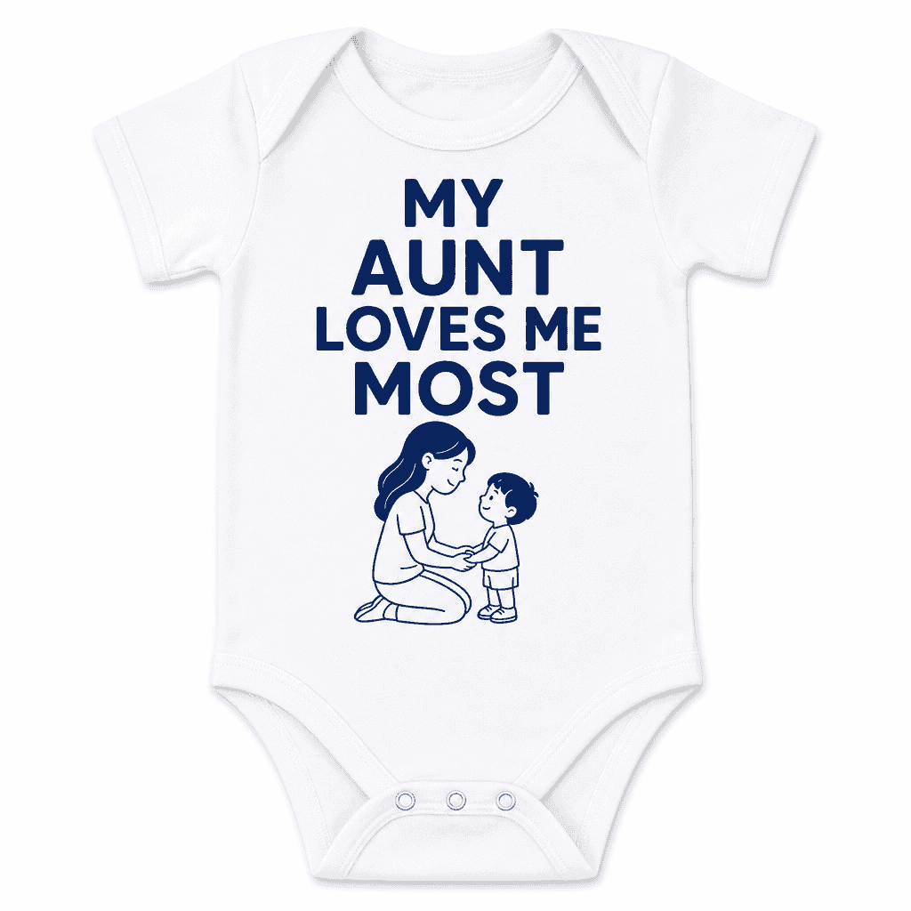 Funny Baby Bodysuit β My Aunt Loves Me Most