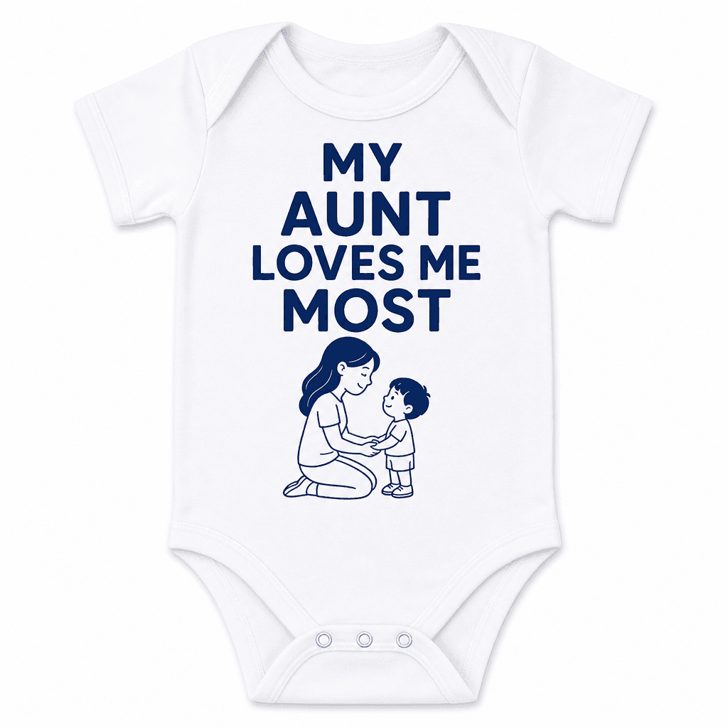 Funny Baby Bodysuit – My Aunt Loves Me Most