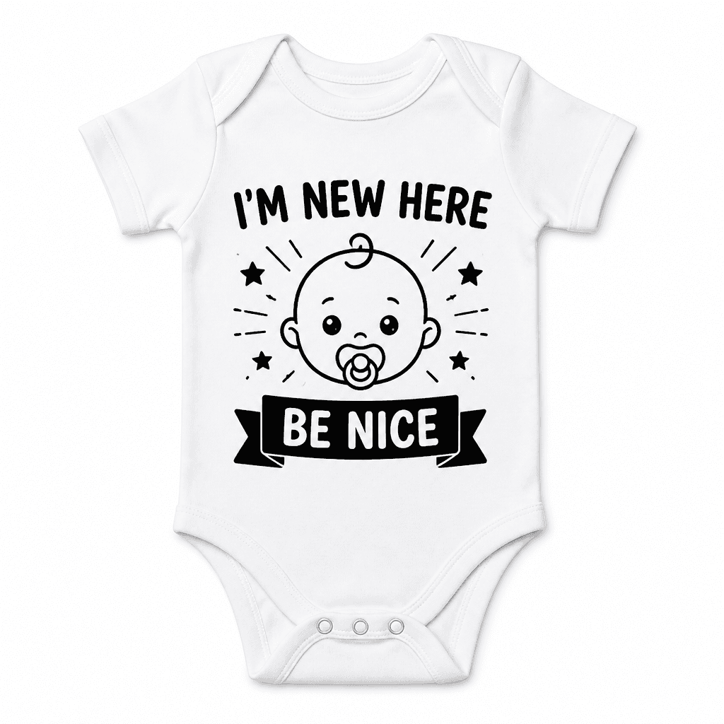 I'm New Here Be Nice Baby Bodysuit