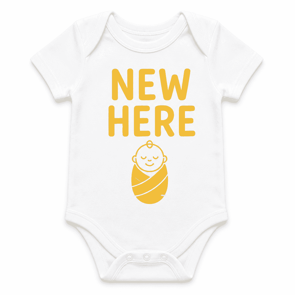 New Here Baby Bodysuit