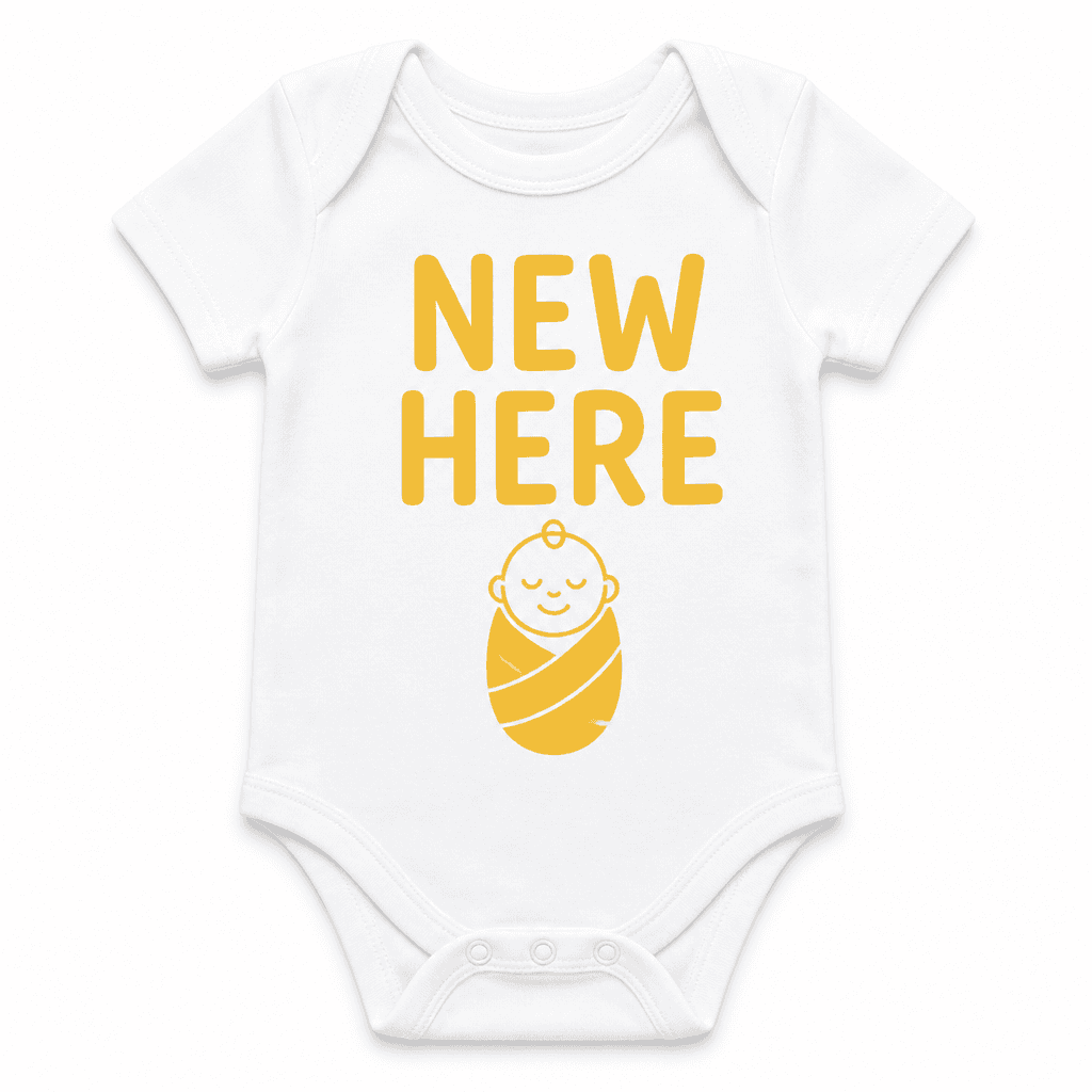 New Here Baby Bodysuit