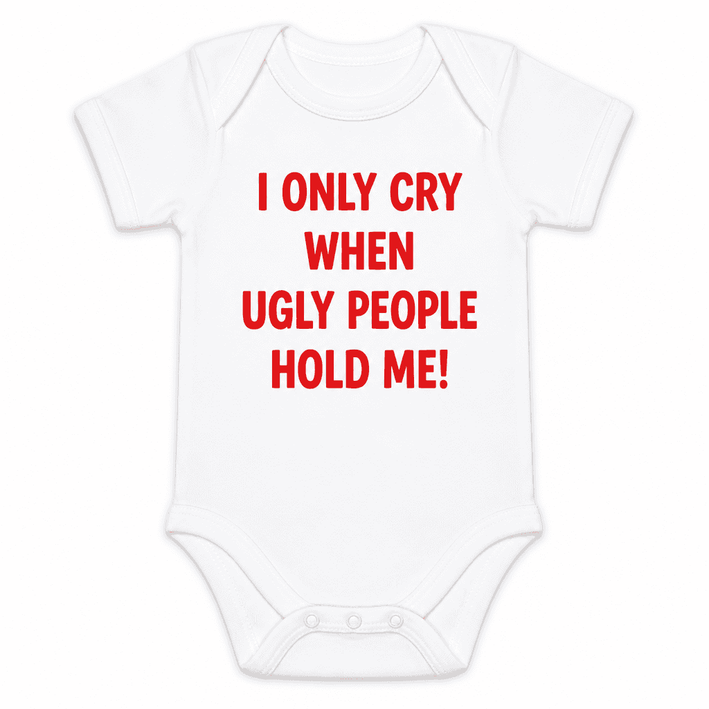 I ONLY CRY WHEN UGLY PEOPLE HOLD ME! - Baby Bodysuit