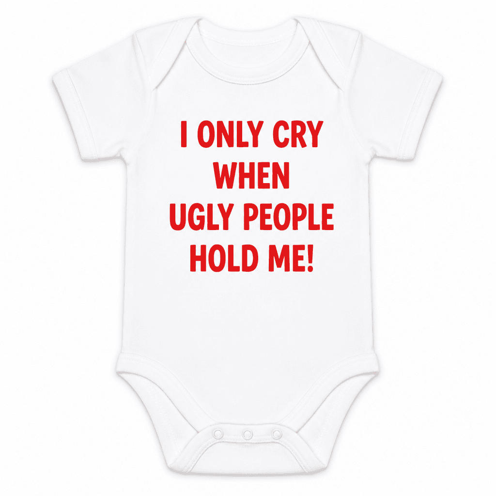 I ONLY CRY WHEN UGLY PEOPLE HOLD ME! - Baby Bodysuit