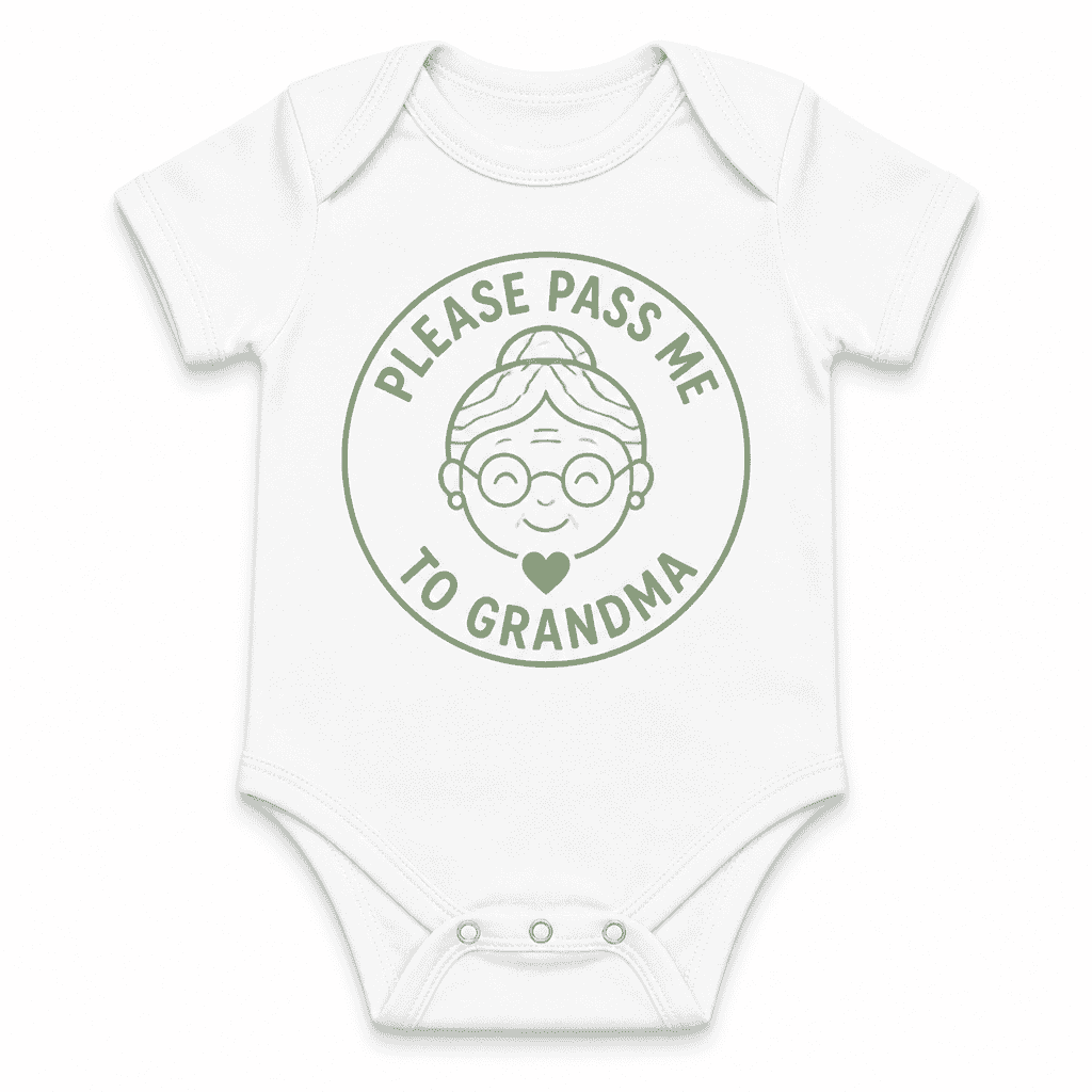 Funny Baby Bodysuit for Grandmas – Please Pass Me To Grandma