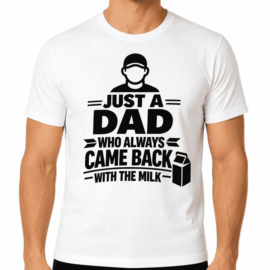 Funny T-Shirt for Dads β Just A Dad Who Always Came Back With The Milk