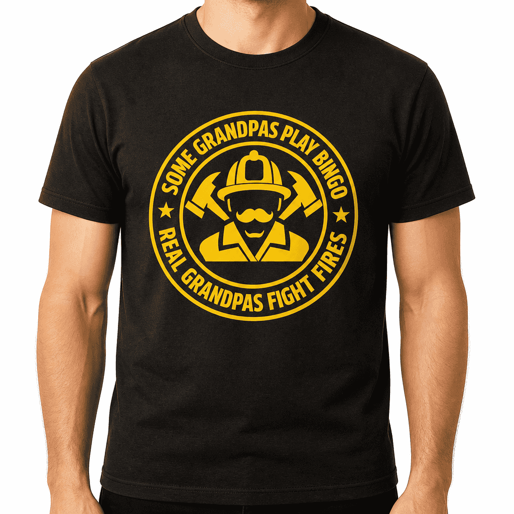 Funny T-Shirt for Grandpas โ Some Grandpas Play Bingo Real Grandpas Fight Fires