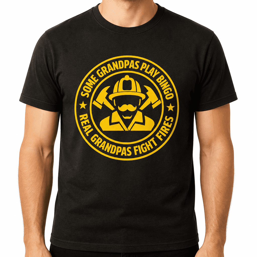 Funny T-Shirt for Grandpas โ Some Grandpas Play Bingo Real Grandpas Fight Fires