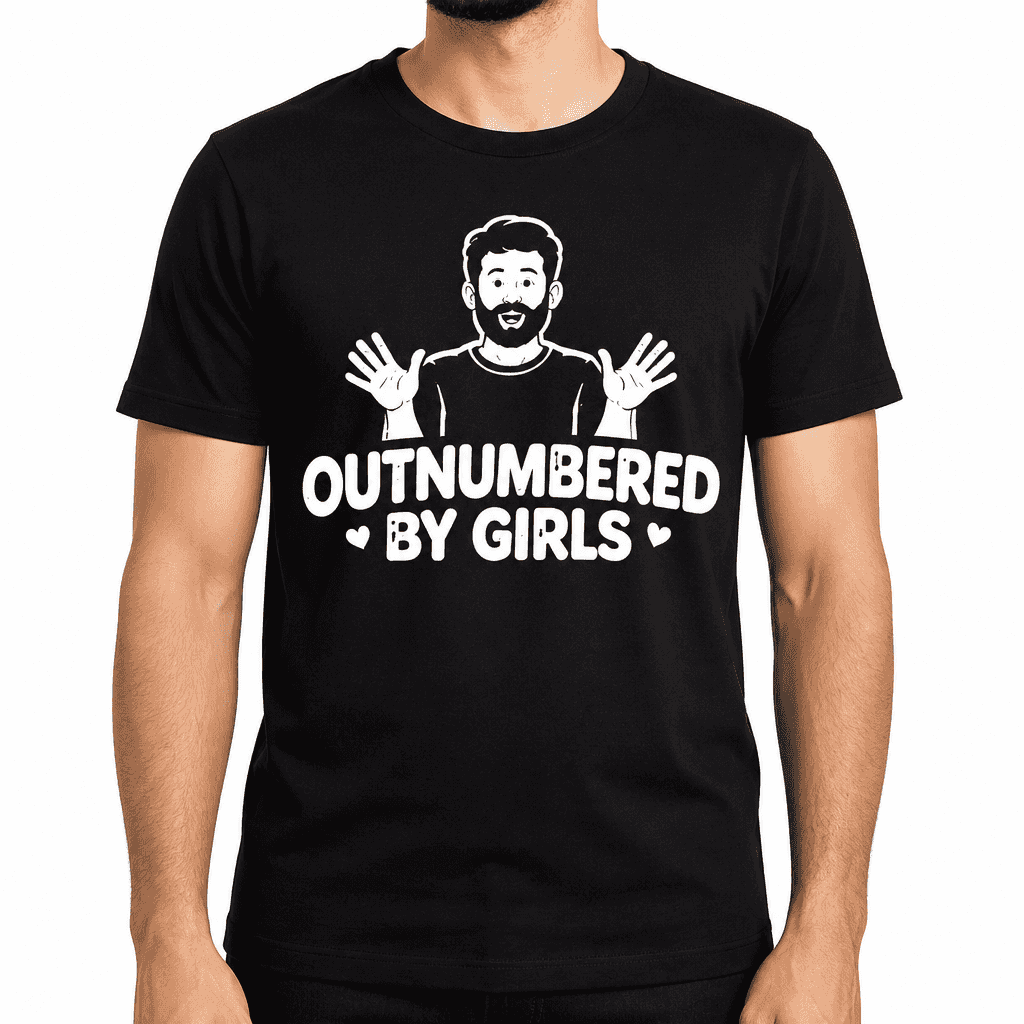 Funny T-Shirt for Dads β Outnumbered By Girls