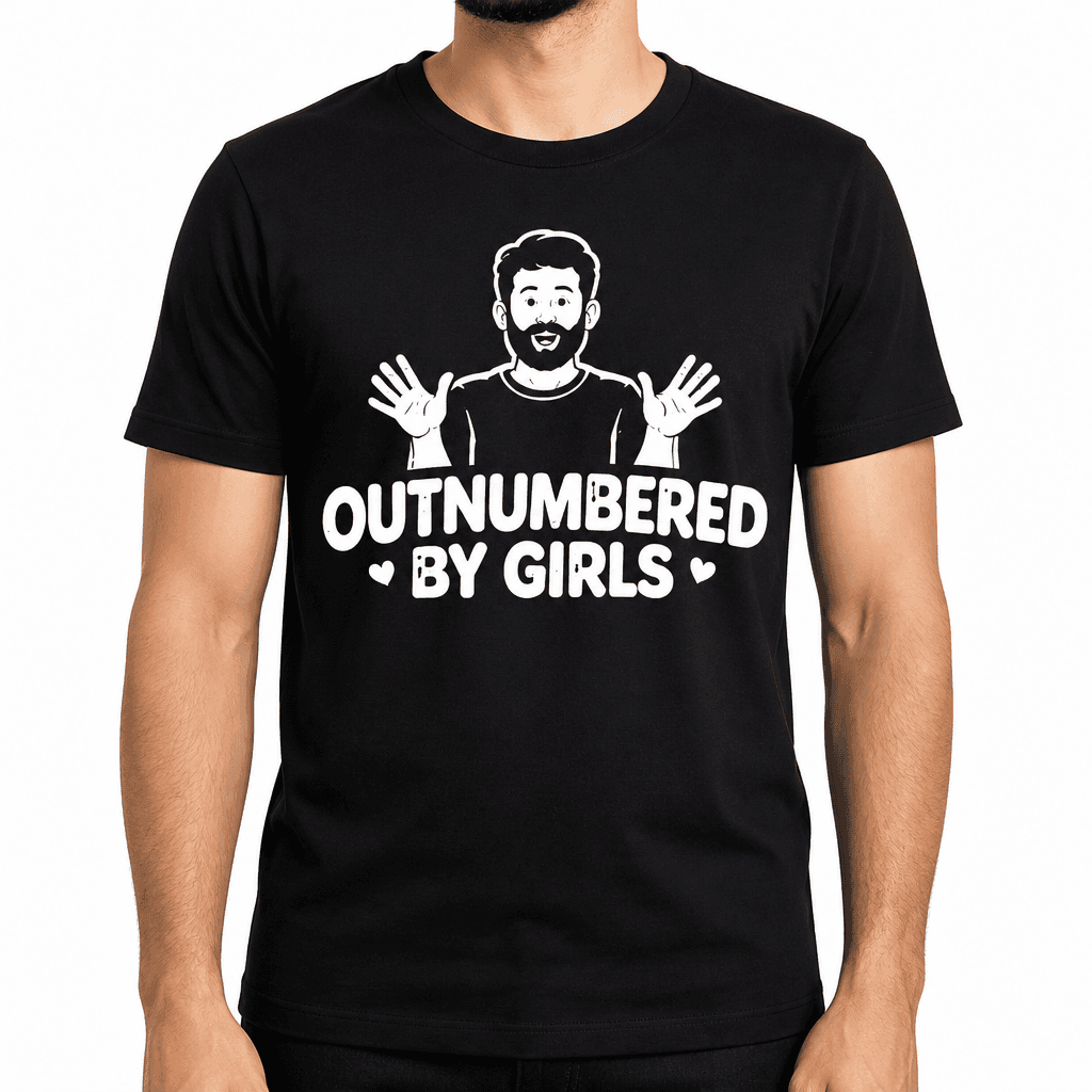 Funny T-Shirt for Dads – Outnumbered By Girls