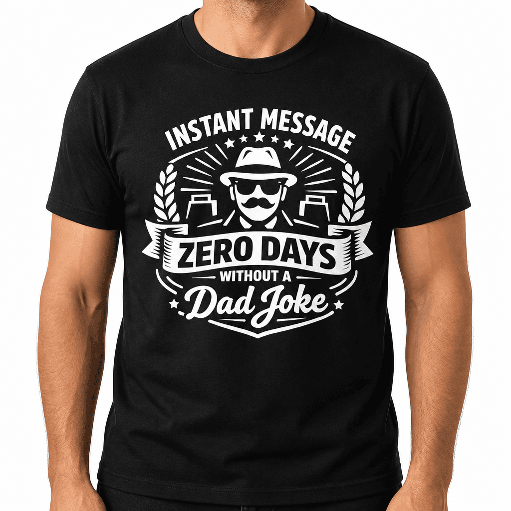 Instant Message Zero Days Without A Dad Joke Funny T-Shirt