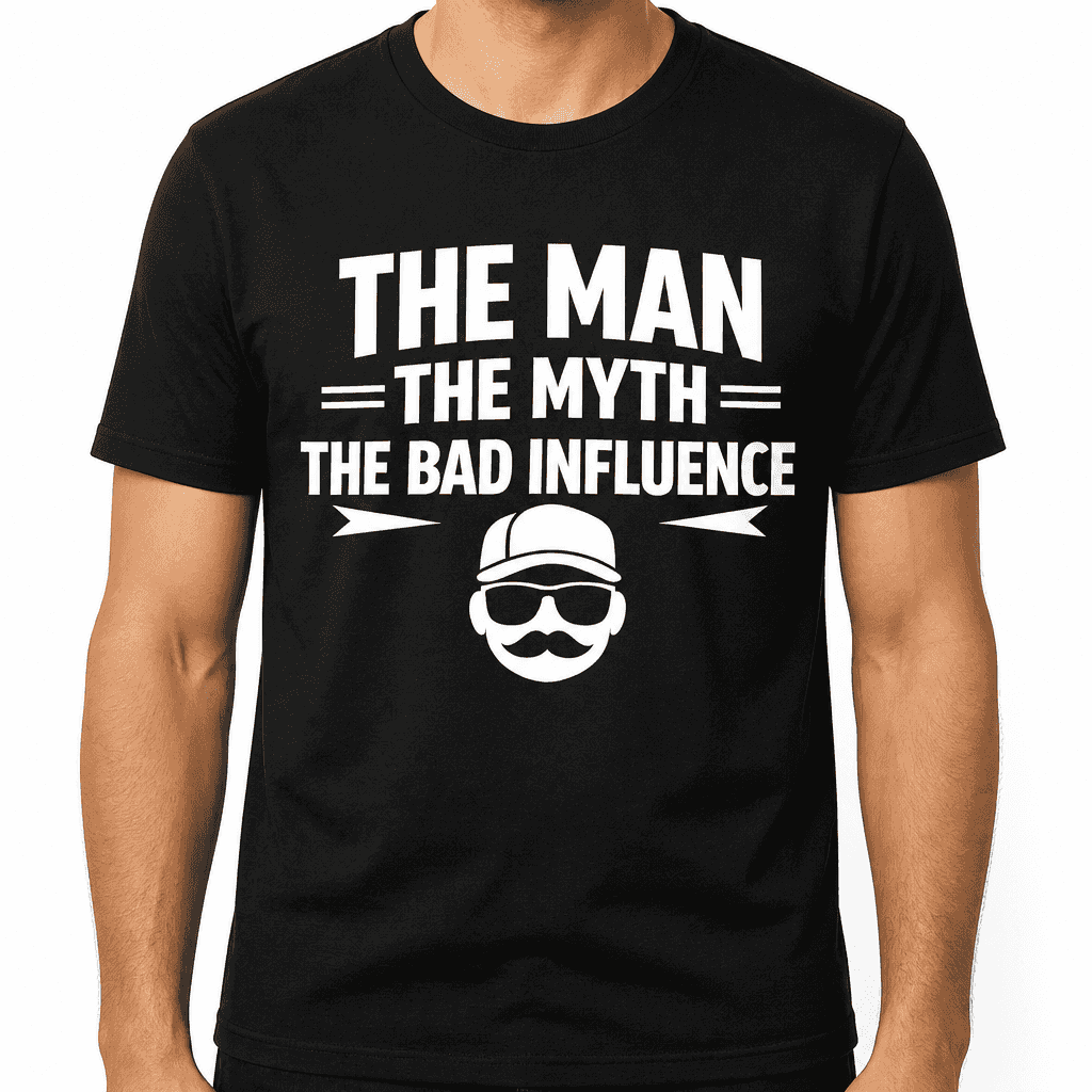 The Man The Myth The Bad Influence Funny Dad T-Shirt