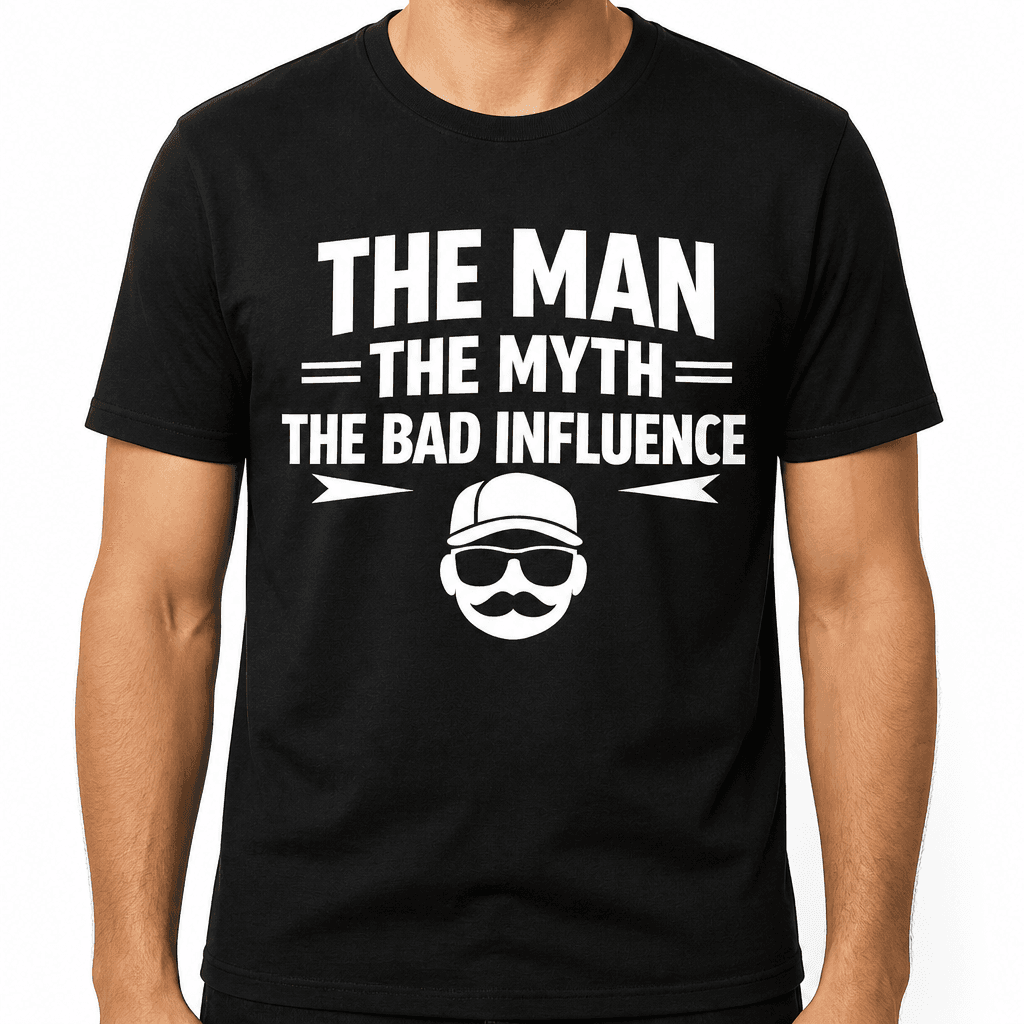 The Man The Myth The Bad Influence Funny Dad T-Shirt