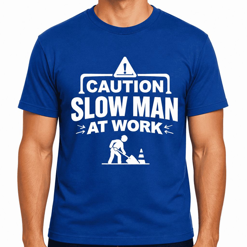 Funny T-Shirt for Construction Workers β Caution Slow Man At Work