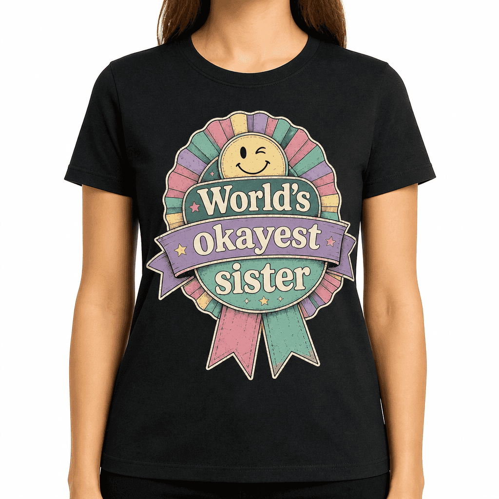 Funny Sister T-Shirt - World's okayest sister