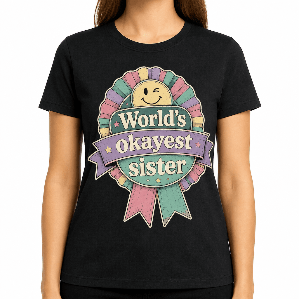 Funny Sister T-Shirt - World's okayest sister