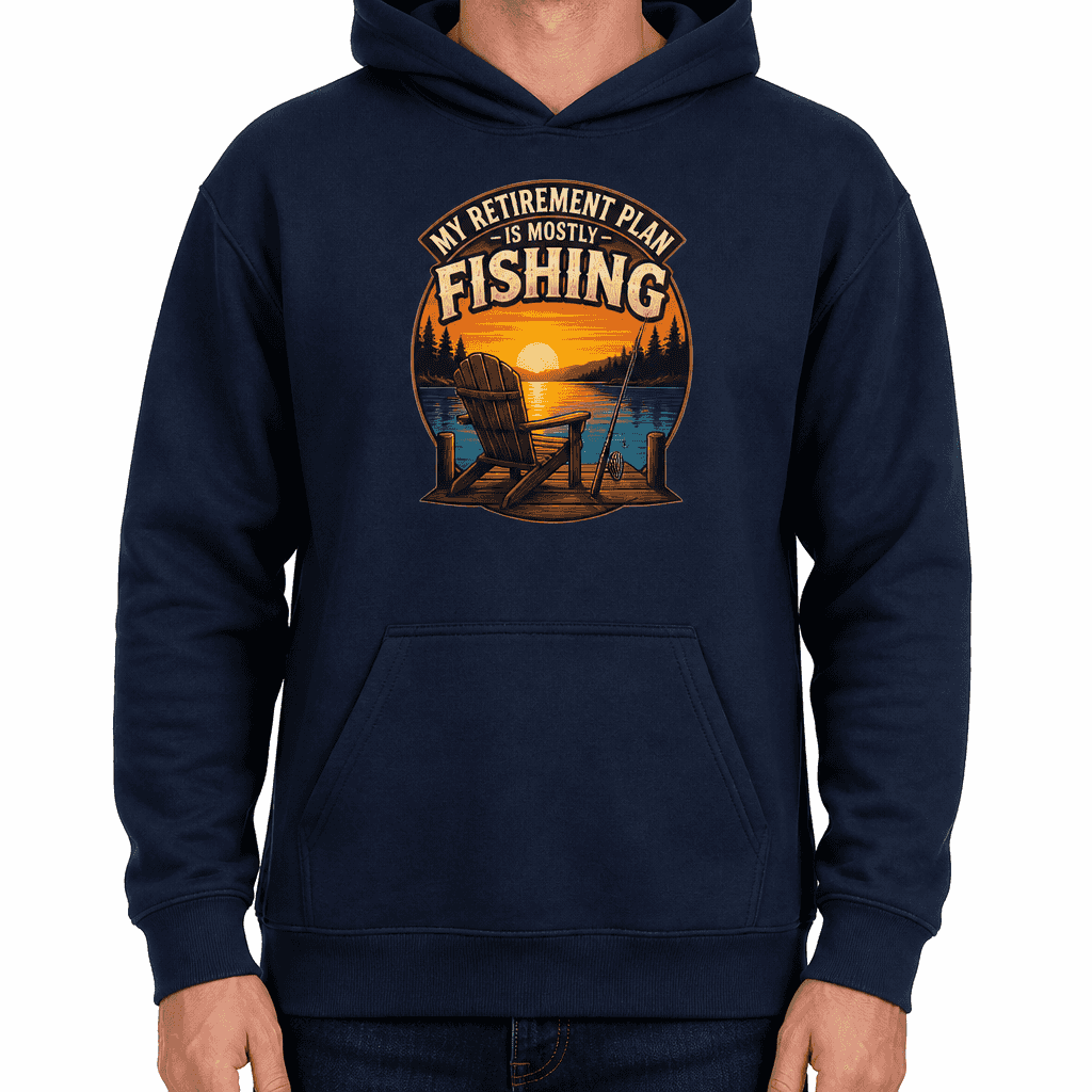 Funny Fishing Hoodie - My retirement plan is mostly fishing.