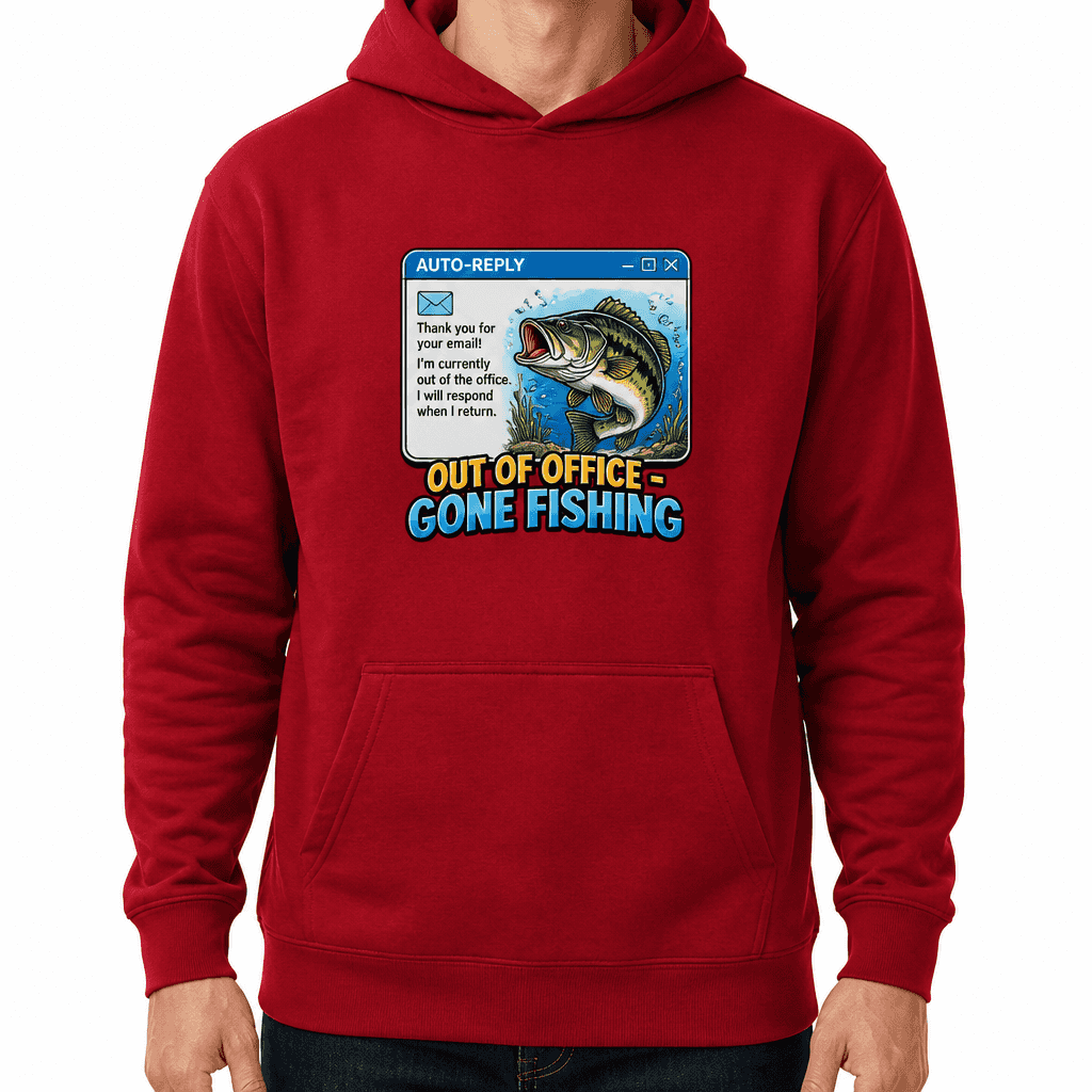 Funny Fishing Hoodie - Out of office - gone fishing