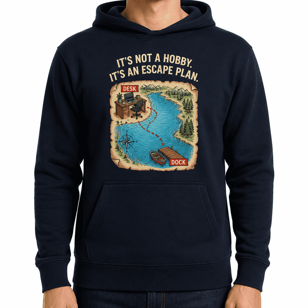 Funny Fishing Hoodie - It's not a hobby. It's an escape plan.