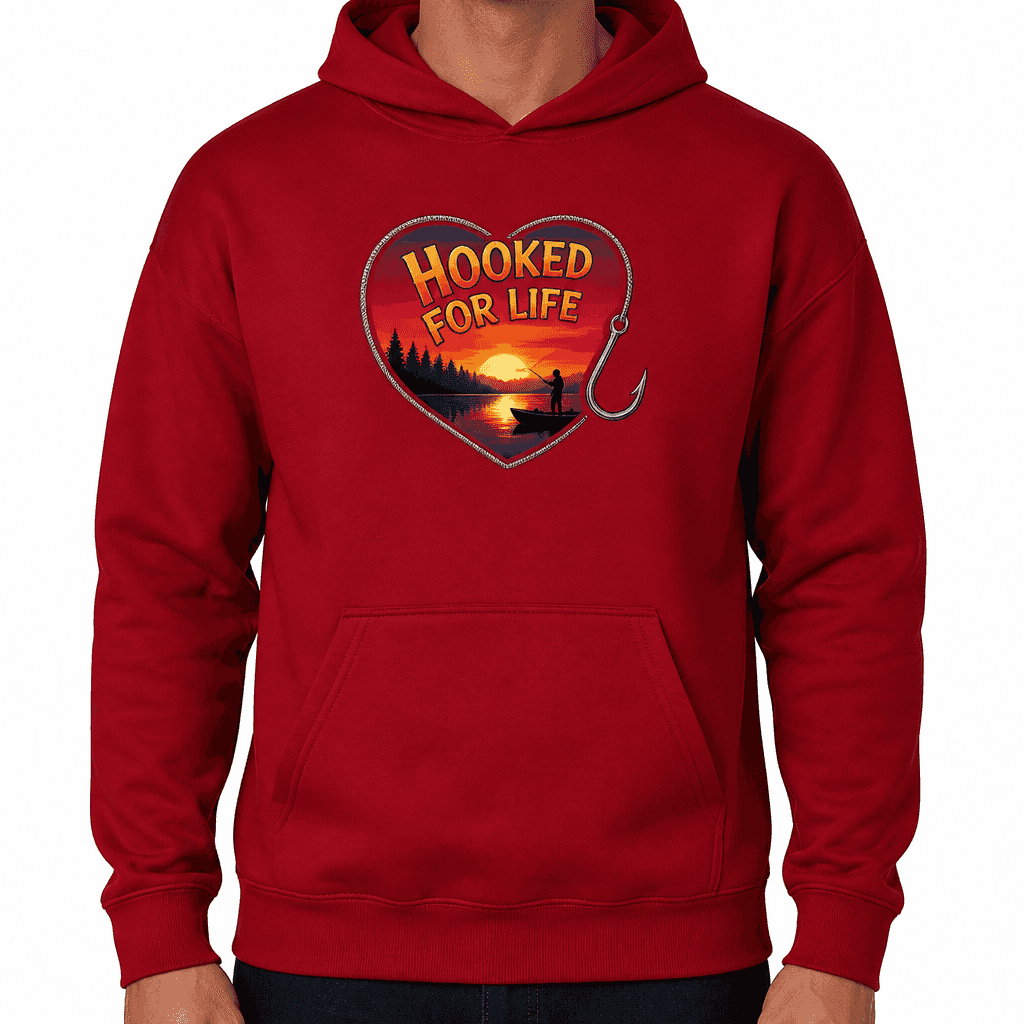 Funny Fishing Hoodie - Hooked for life.