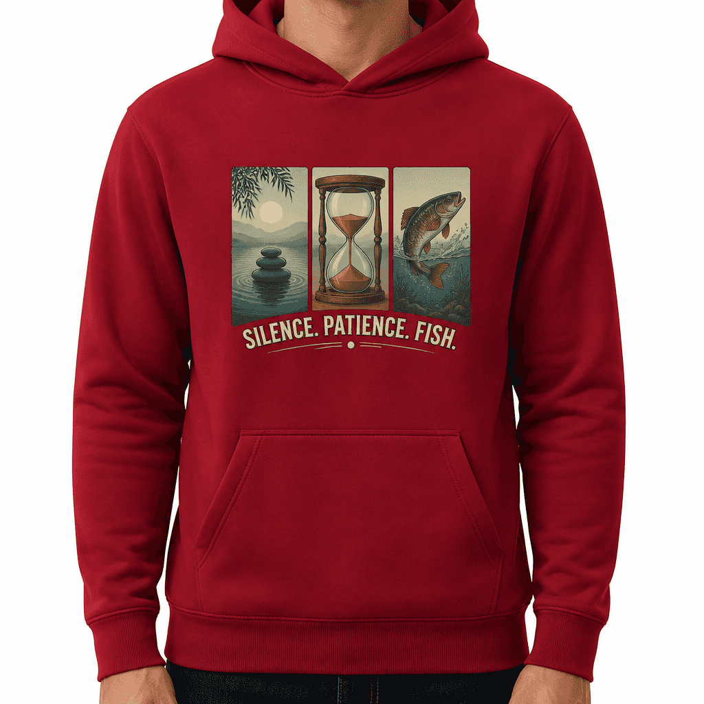 Funny Fishing Hoodie - Silence. Patience. Fish.