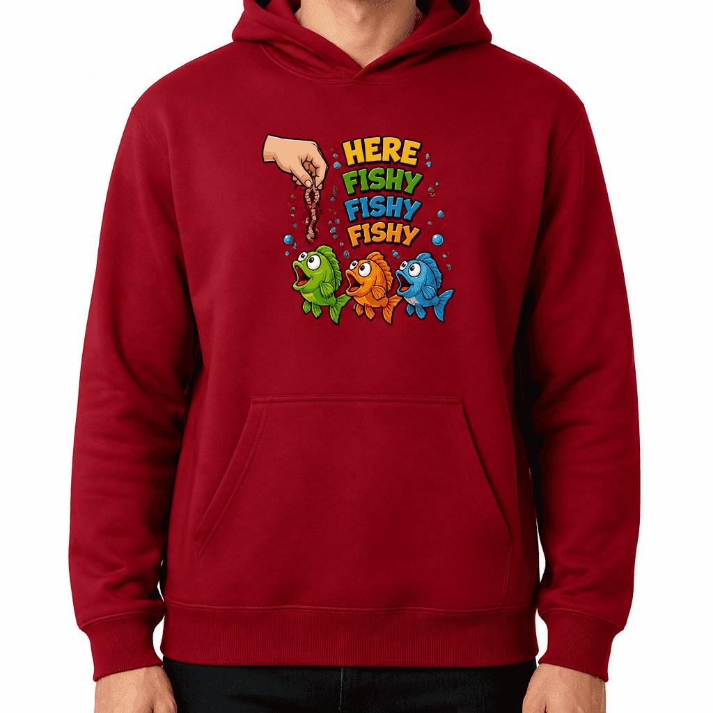 Funny Fishing Hoodie - Here fishy fishy fishy.