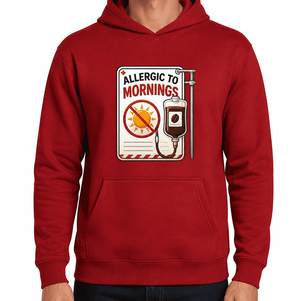 Funny Sarcastic Hoodie - Allergic to mornings