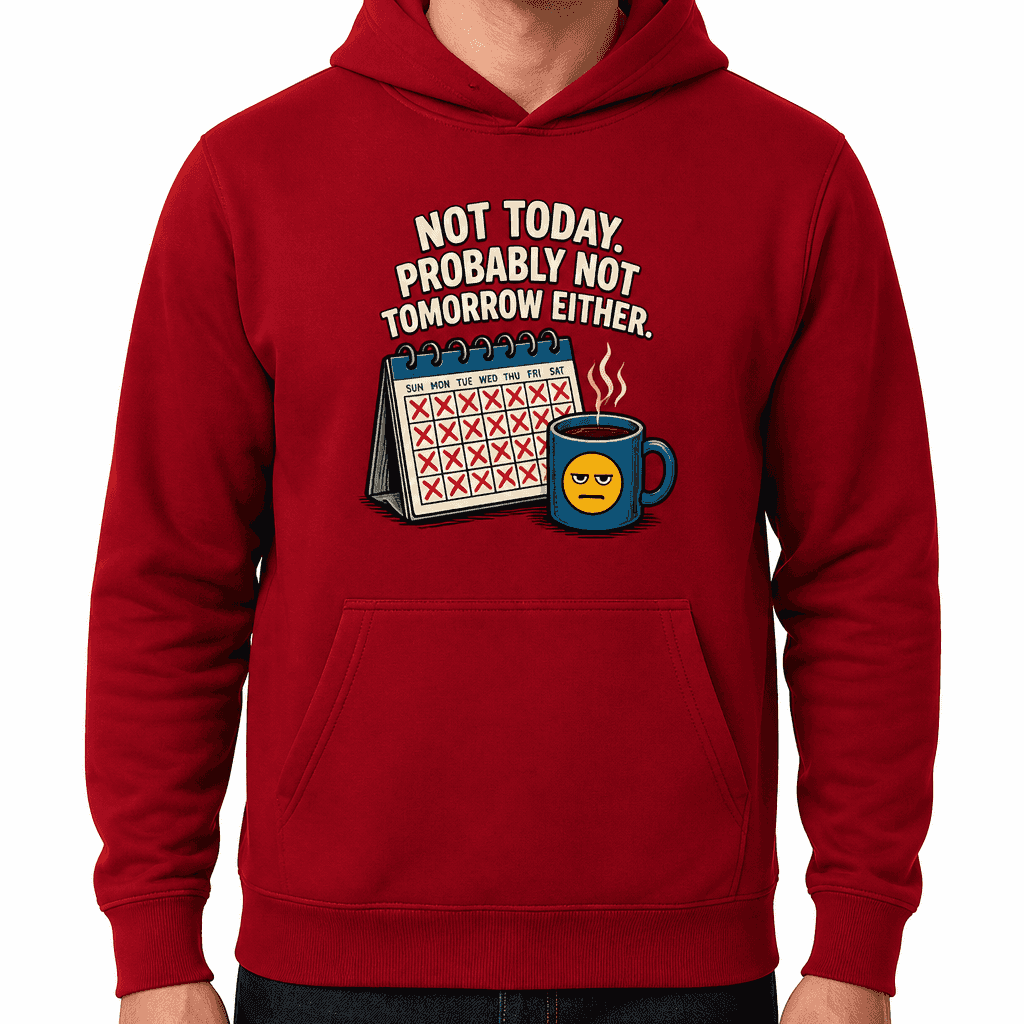Funny Sarcastic Hoodie - Not today. Probably not tomorrow either.