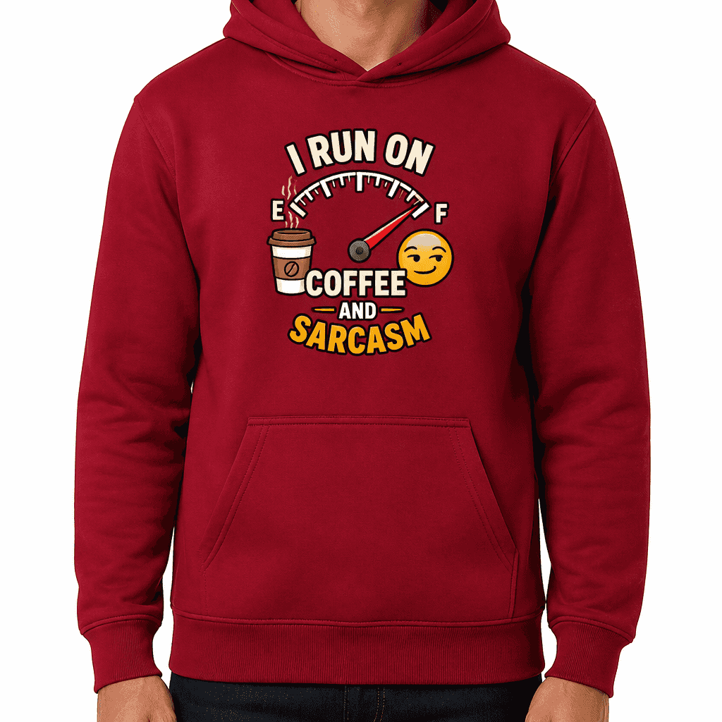 Funny Sarcastic Hoodie - I run on coffee and sarcasm