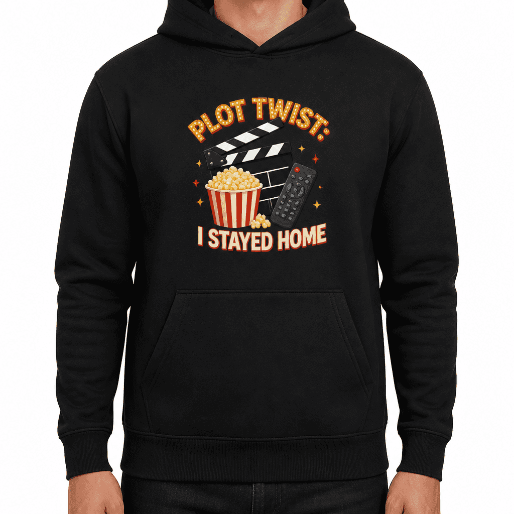 Funny Sarcastic Hoodie - Plot twist: I stayed home