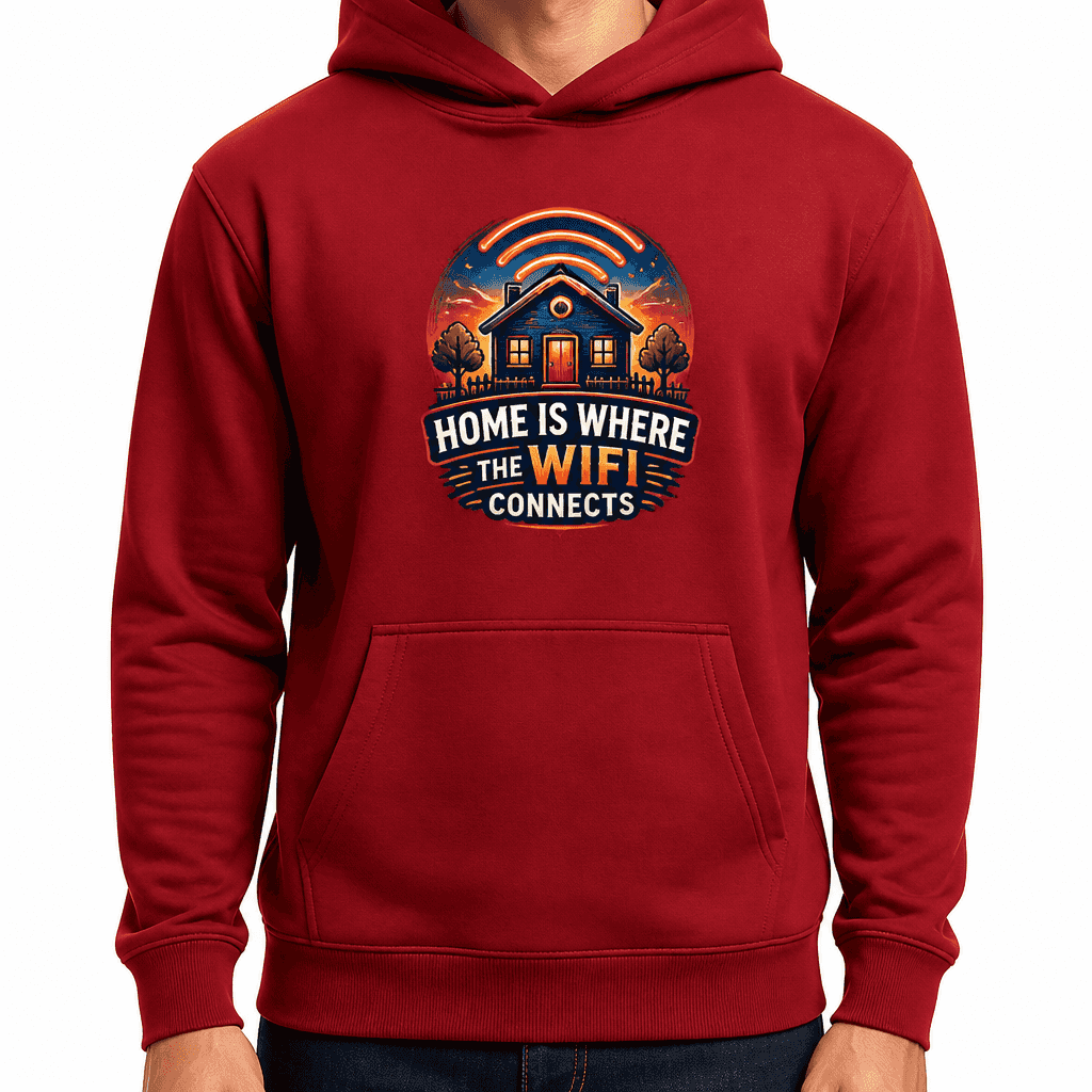 Funny Sarcastic Hoodie - Home is where the WiFi connects