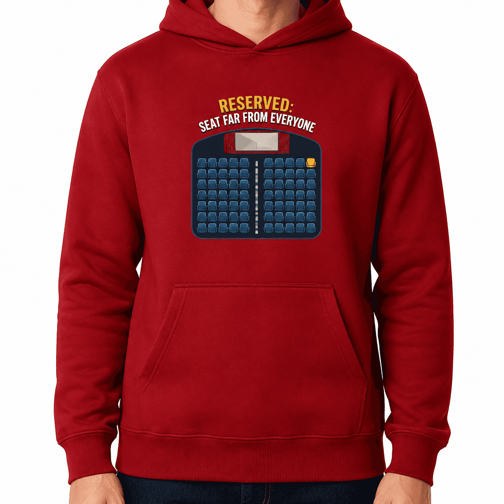 Funny Sarcastic Hoodie - Reserved: Seat far from everyone