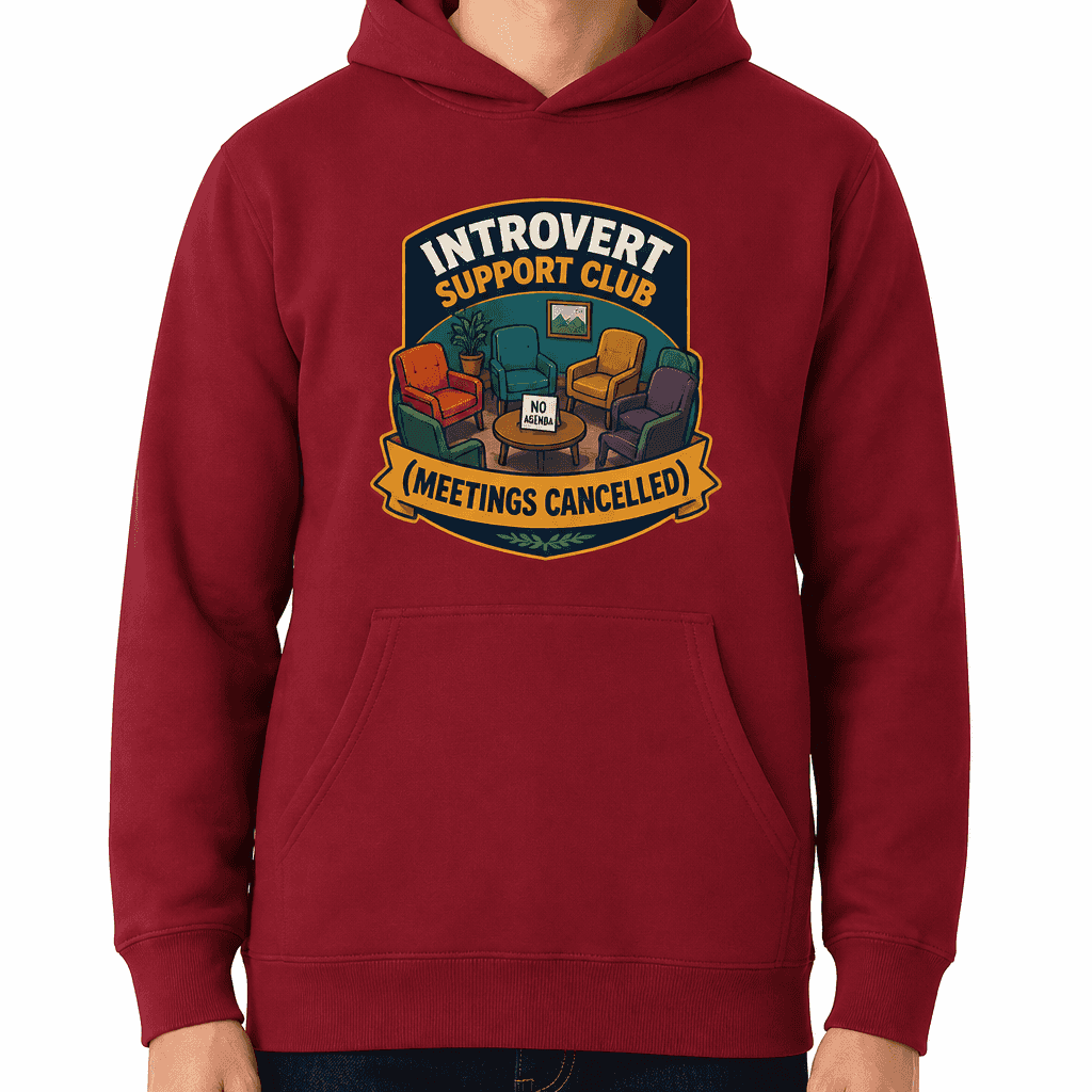 Funny Introvert Hoodie - Introvert support club (meetings cancelled)