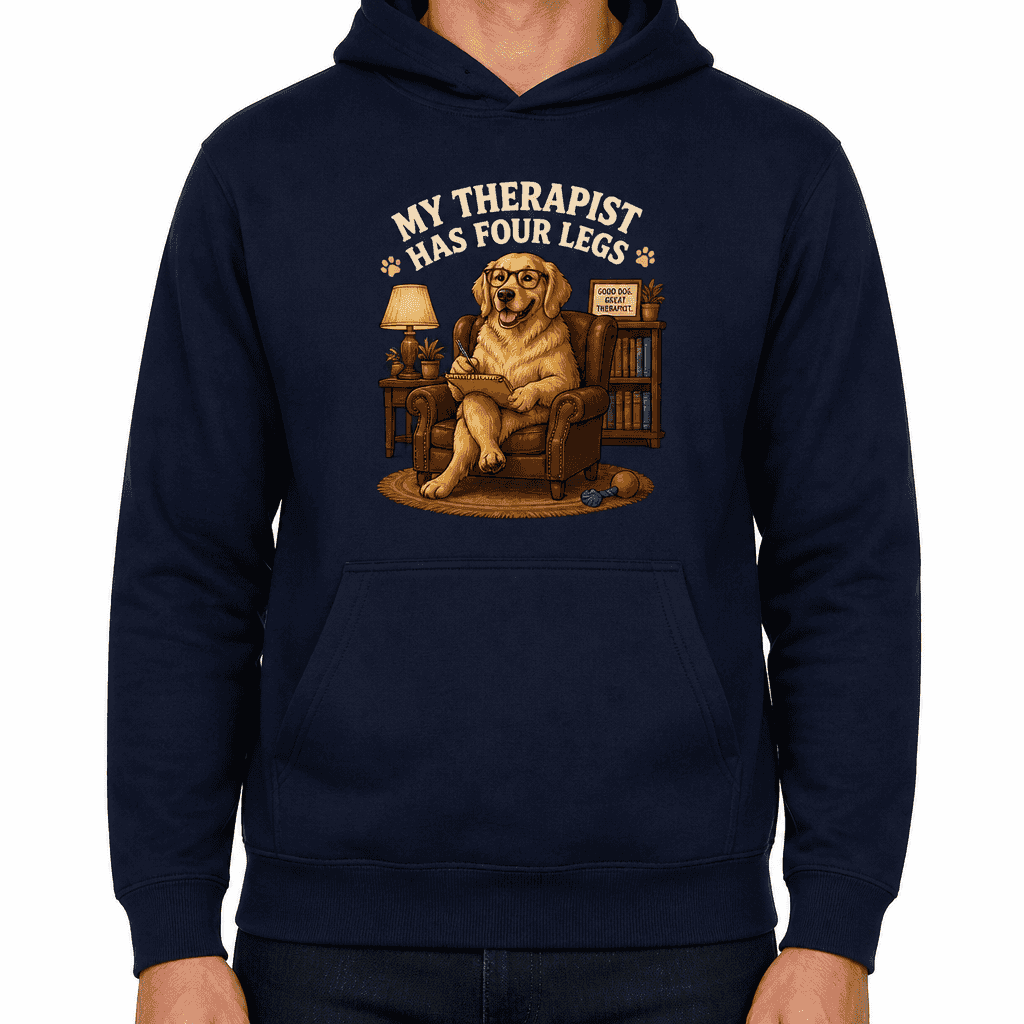 Funny Dog Lover Hoodie - My therapist has four legs