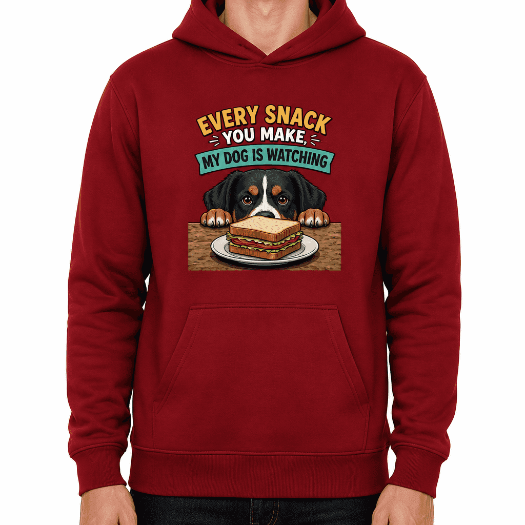 Funny Dog Lover Hoodie - Every snack you make, my dog is watching
