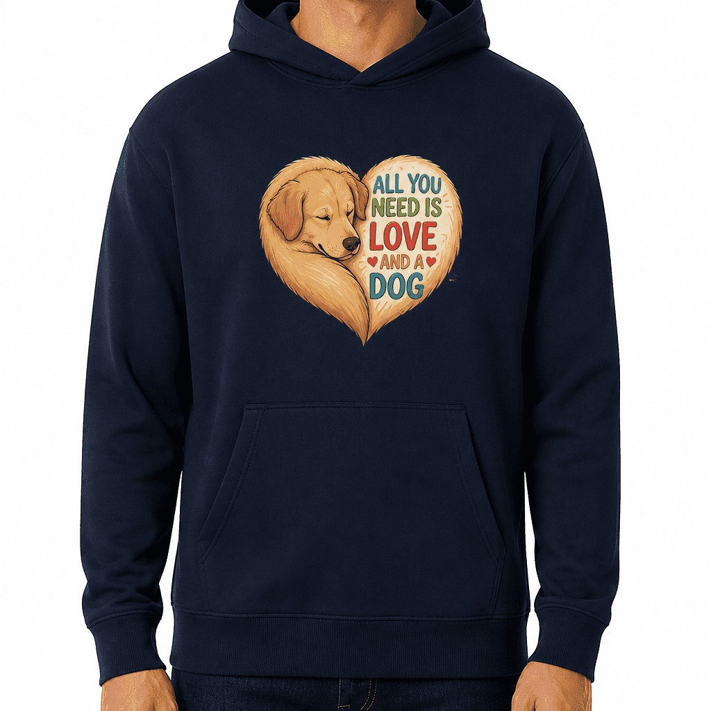 Funny Dog Lover Hoodie - All you need is love and a dog
