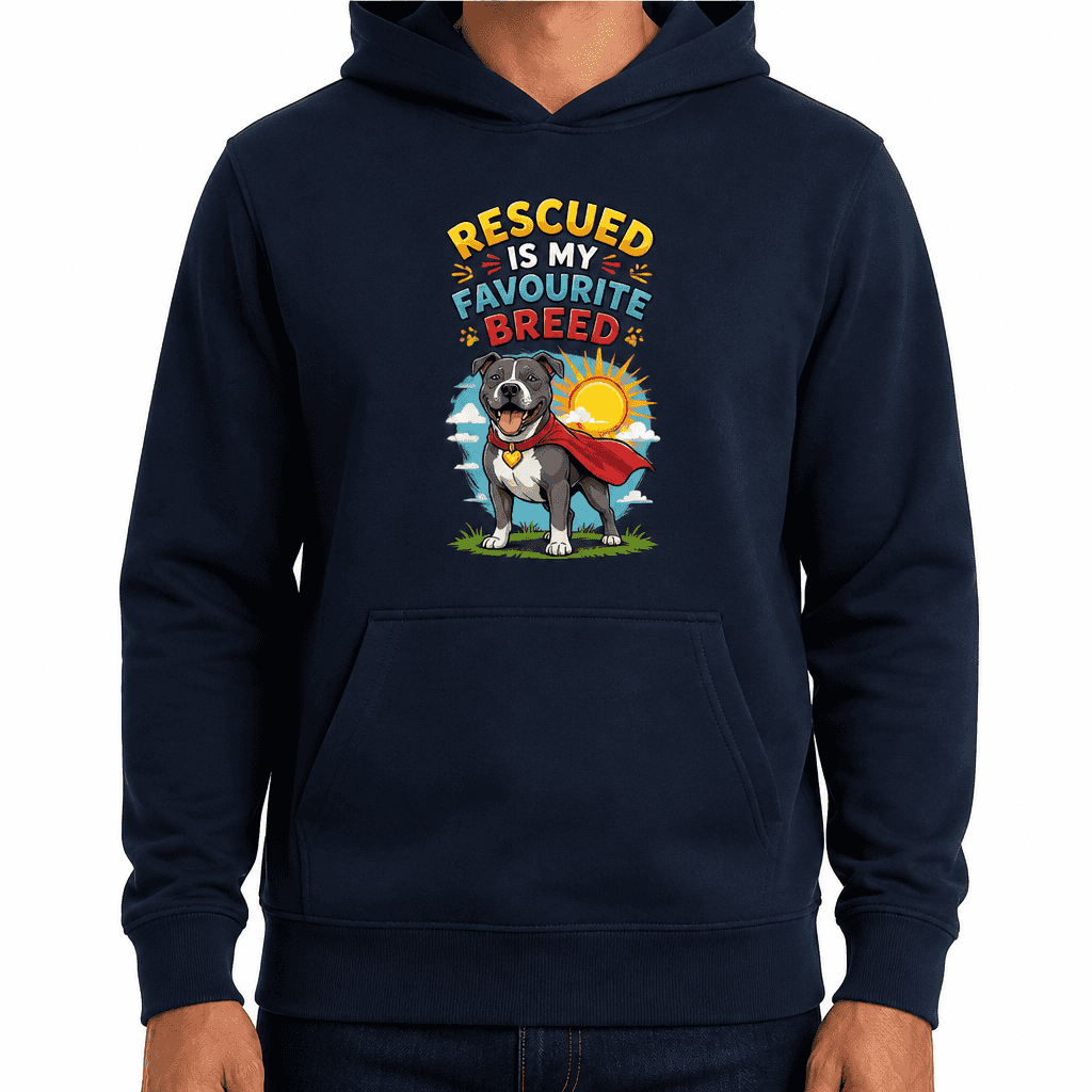 Funny Dog Lover Hoodie - Rescued is my favourite breed