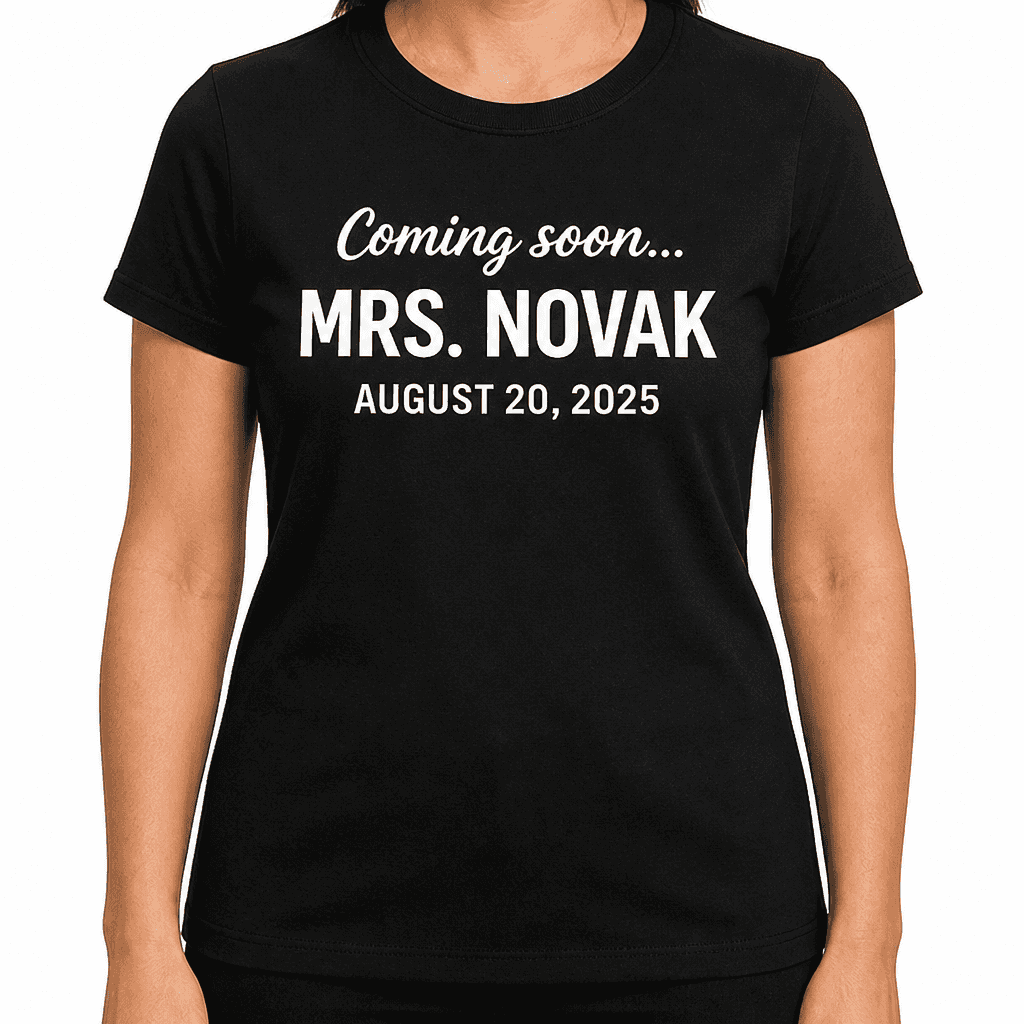 Coming Soon Mrs. with your name and date - T-Shirt