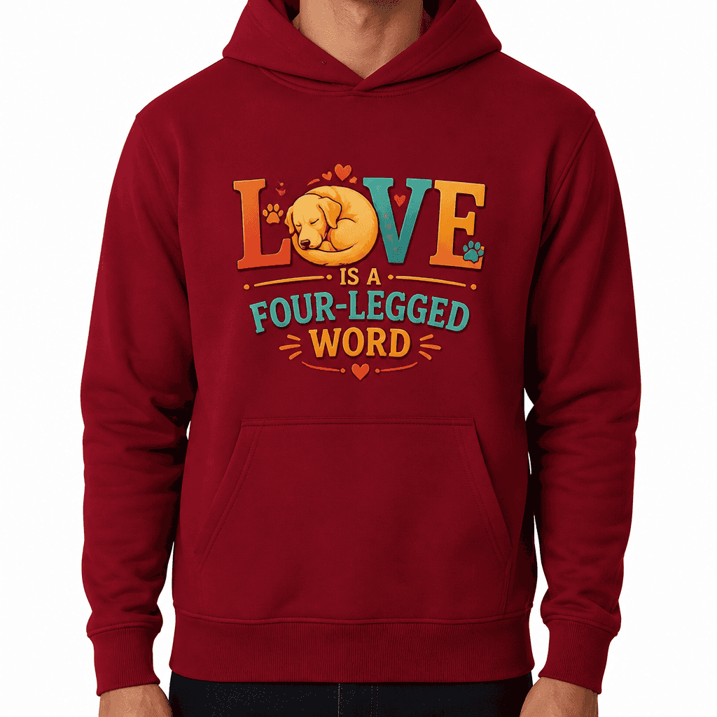 Funny Dog Lover Hoodie - Love is a four-legged word