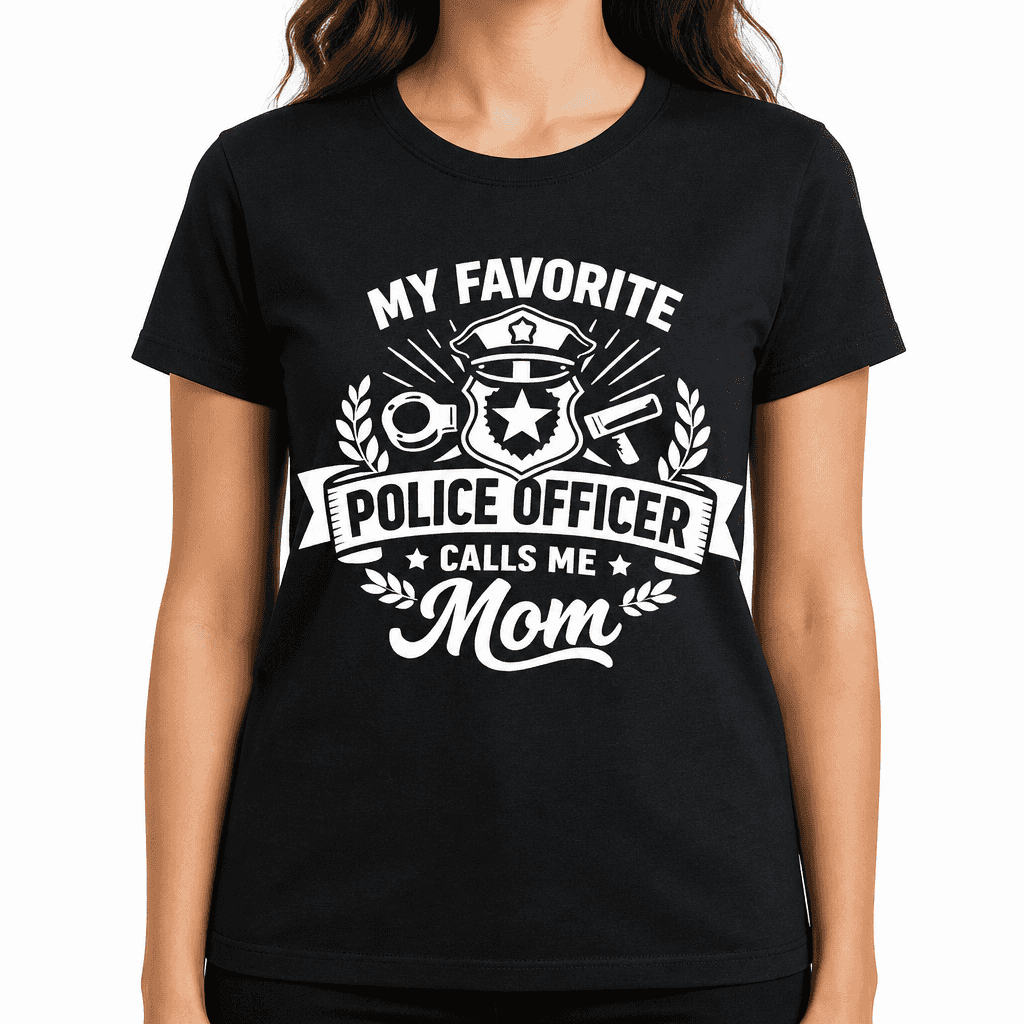 Funny T-Shirt for Police Officers ā My Favorite Police Officer Calls Me Mom