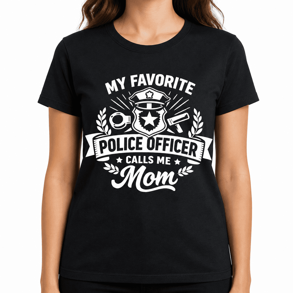 Funny T-Shirt for Police Officers – My Favorite Police Officer Calls Me Mom