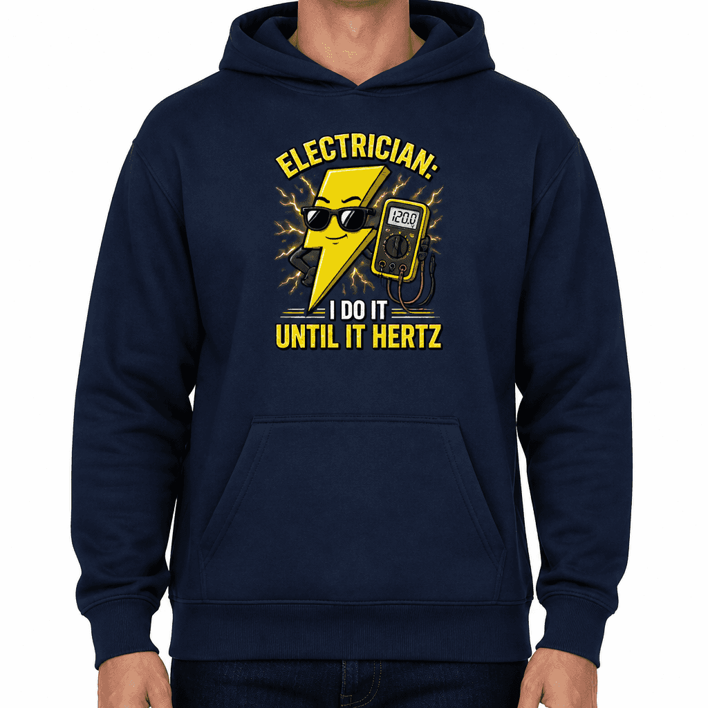 Funny Electrician Hoodie - Electrician: I do it until it hertz